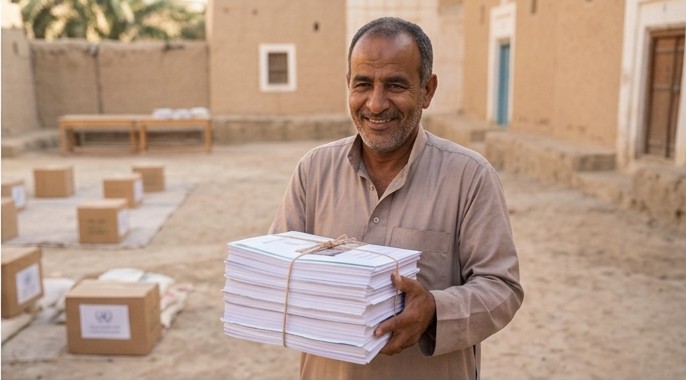 Families receiving meat distribution